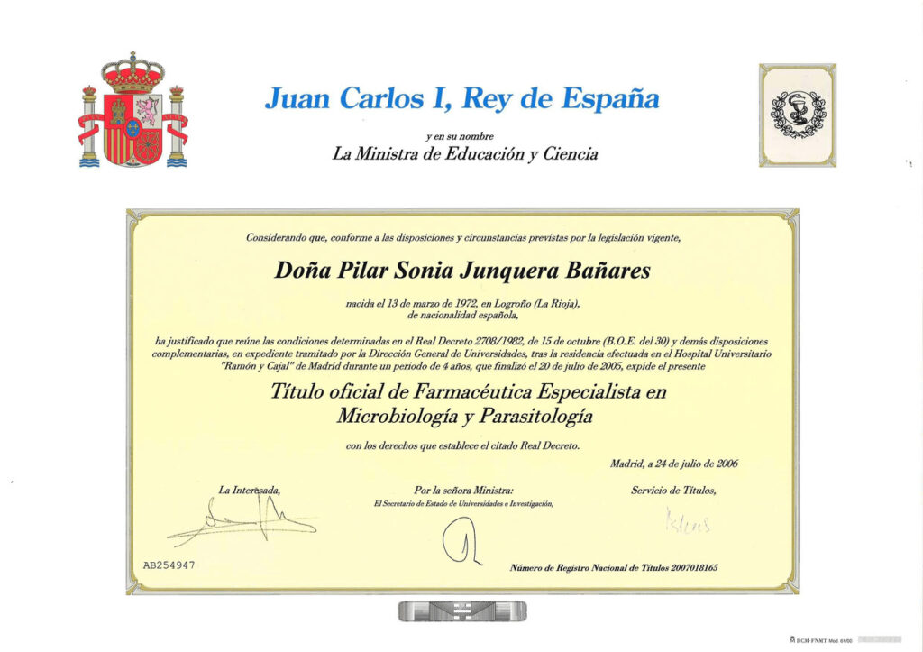 Especialista microbiología y parasitología