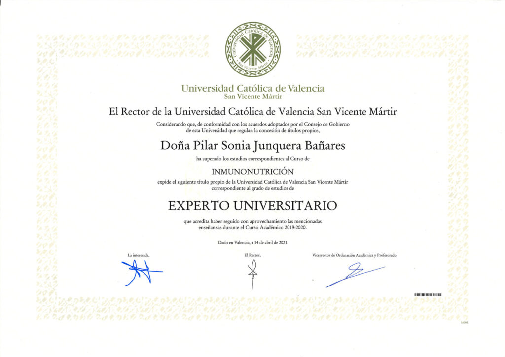Experto en inmunonutrición
