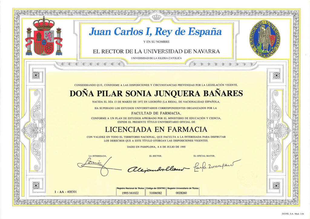 Licenciada en farmacia
